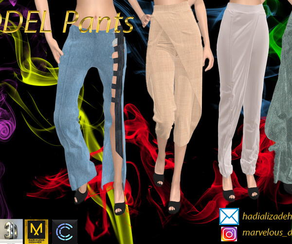 ArtStation - 4 model pants women | Resources