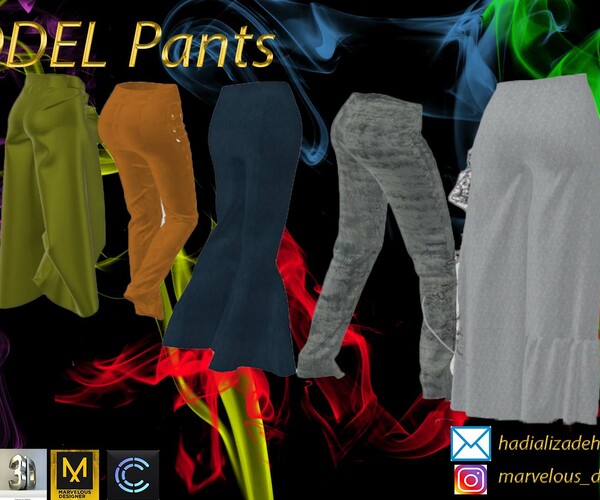 ArtStation - 5 model pants women | Game Assets