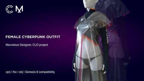 Female Cyberpunk Outfit | Marvelous Designer | CLO3D project