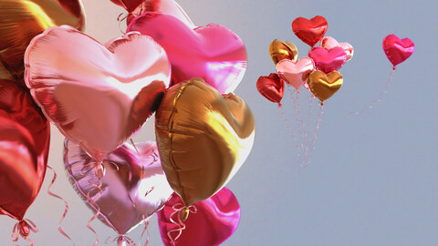 Balloons of hearts