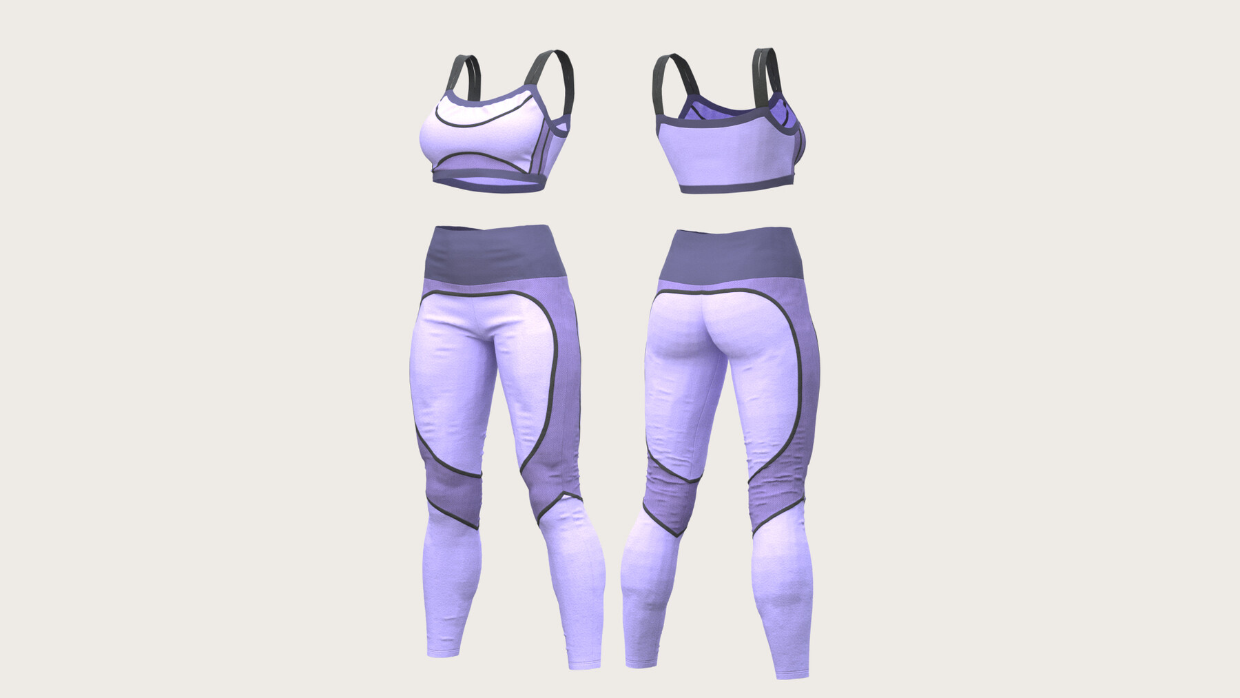 Realistic 3D Models Of women's sportswear .