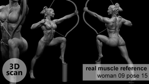 3D scan real muscleanatomy Woman09 pose 15