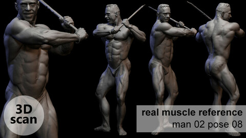 3D scan real muscleanatomy Man02 pose 08