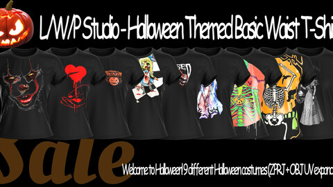 L/W/P Studio - Halloween Themed Basic Waist T-Shirt