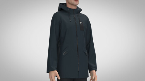 Hooded Zip-up Jacket, Marvelous Designer, Clo +fbx, obj