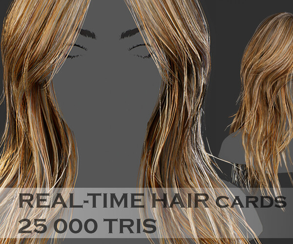 ArtStation - Low Poly Cards Game-ready Long Hairstyle | Game Assets