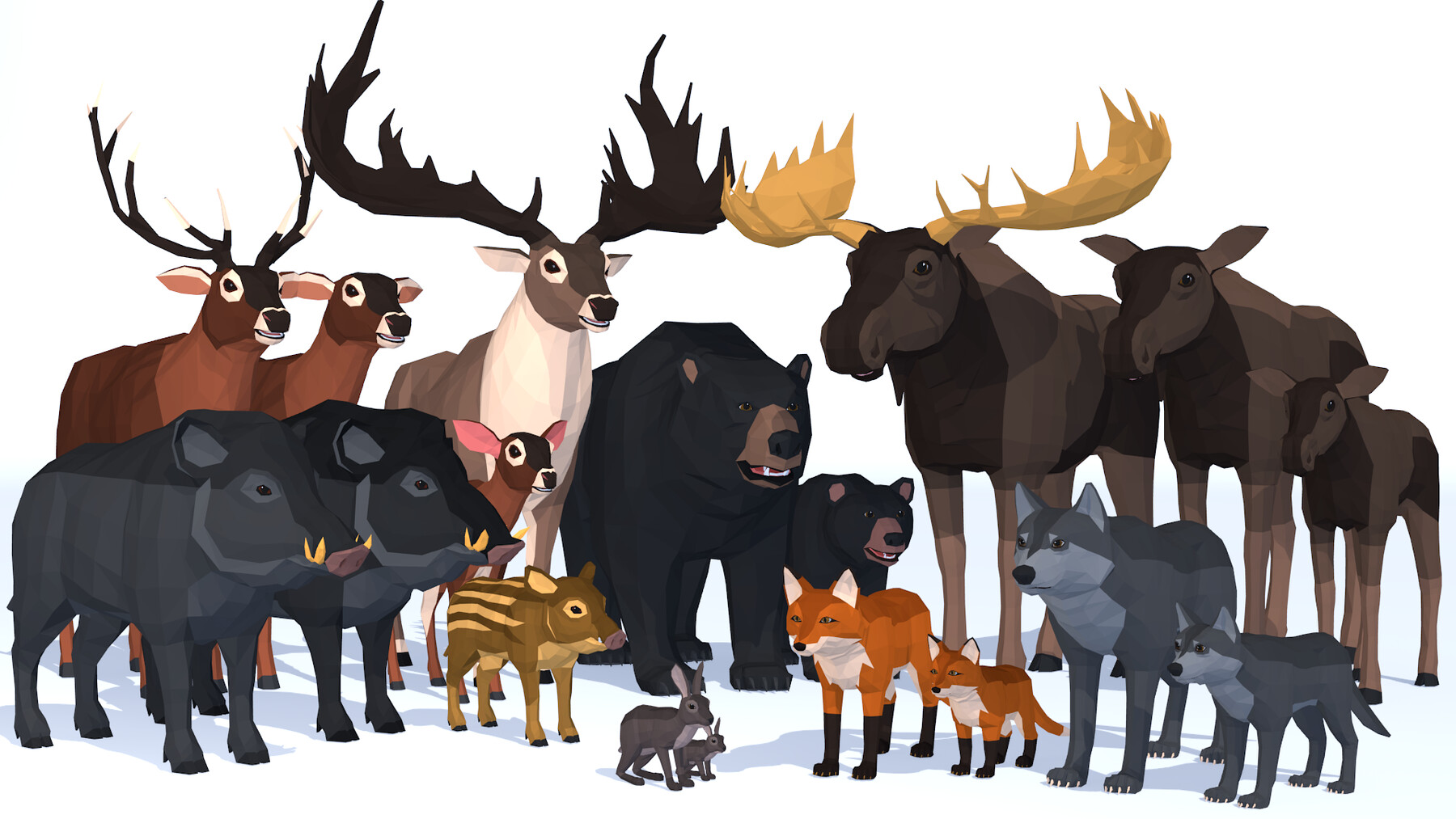 ArtStation - LowPoly Forest Animals pack | Game Assets