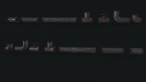 Realistic Modular Industrial Pipes