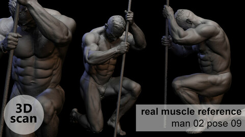 3D scan real muscleanatomy Man02 pose 09