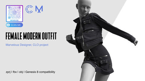 Female Modern Outfit | Marvelous Designer | CLO3D project