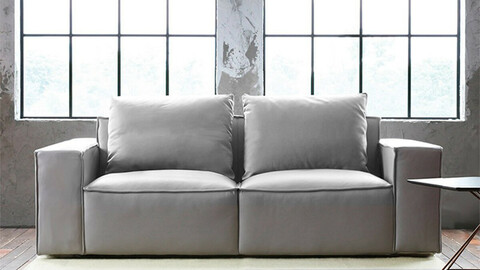 natural cotton leather 3 seater sofa