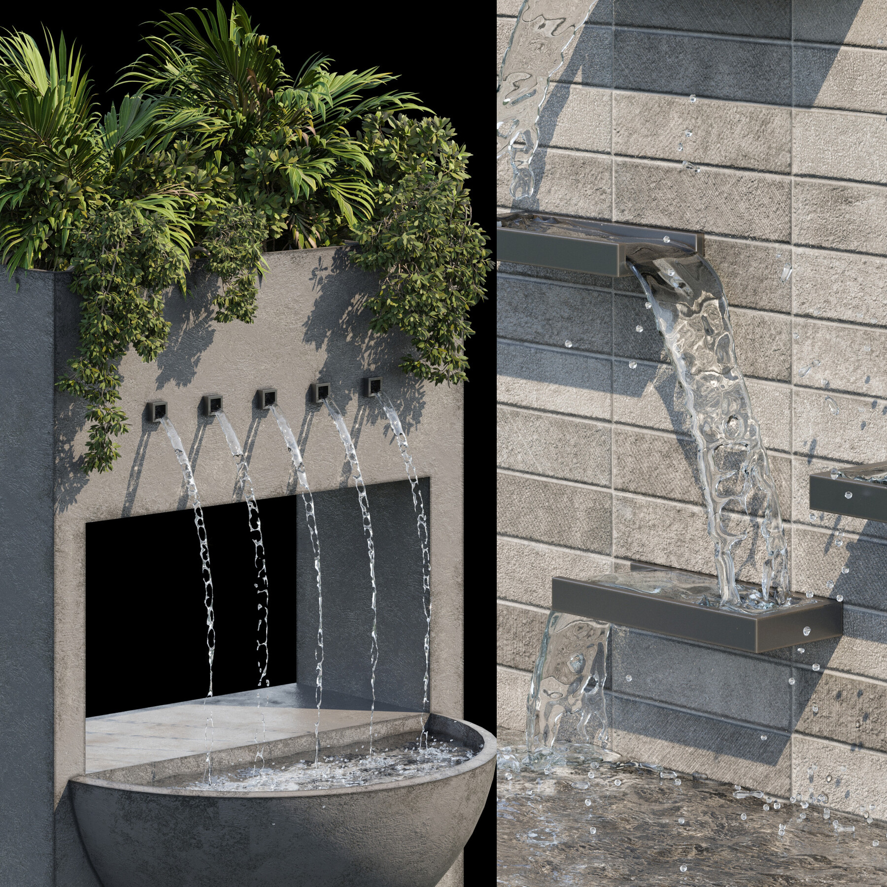 ArtStation - Waterfall fountains cascade 02 | Game Assets