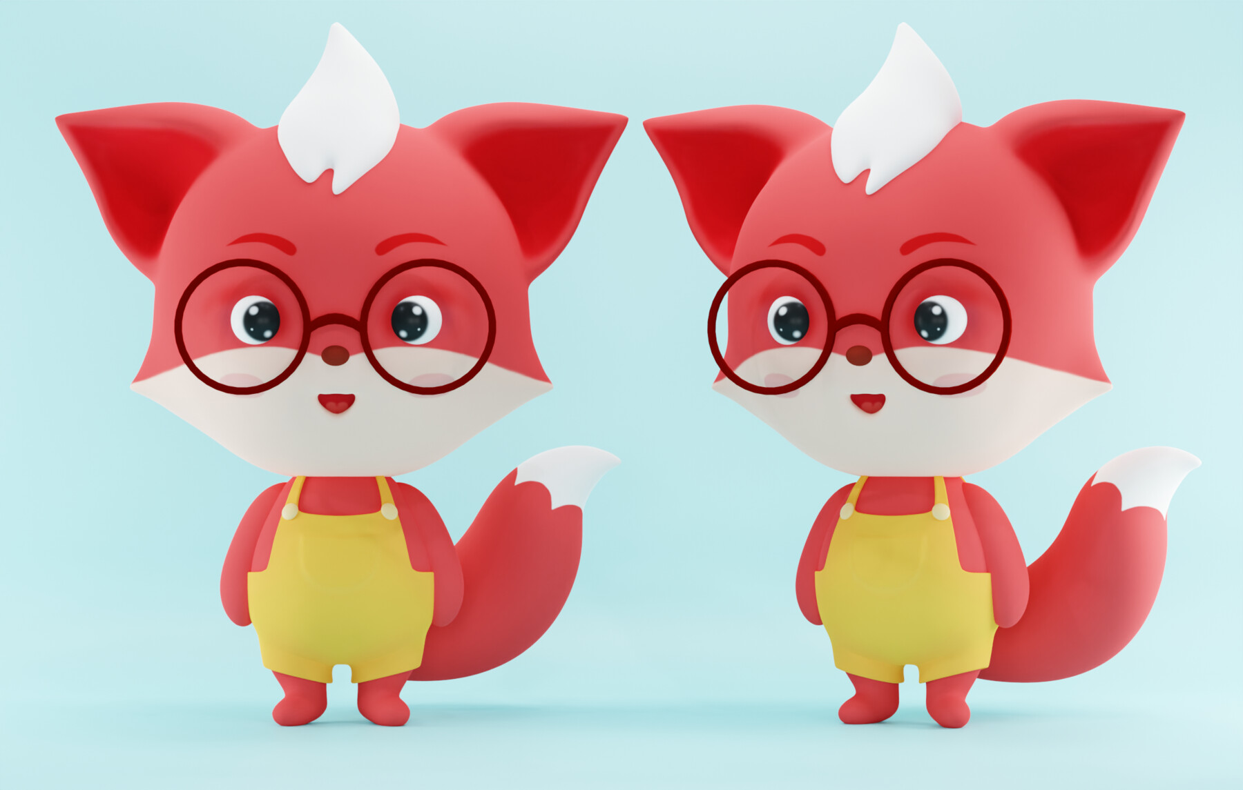 ArtStation - Cute 3d character cartoon fox model Low-poly 3D model ...