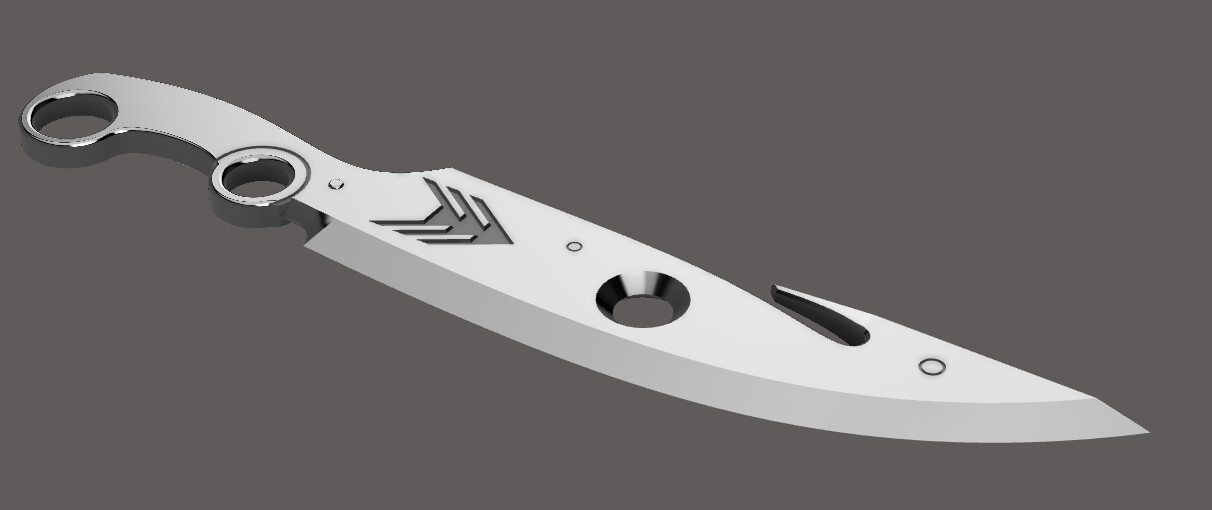 Krauser Knife RE4 with Support, 3D CAD Model Library