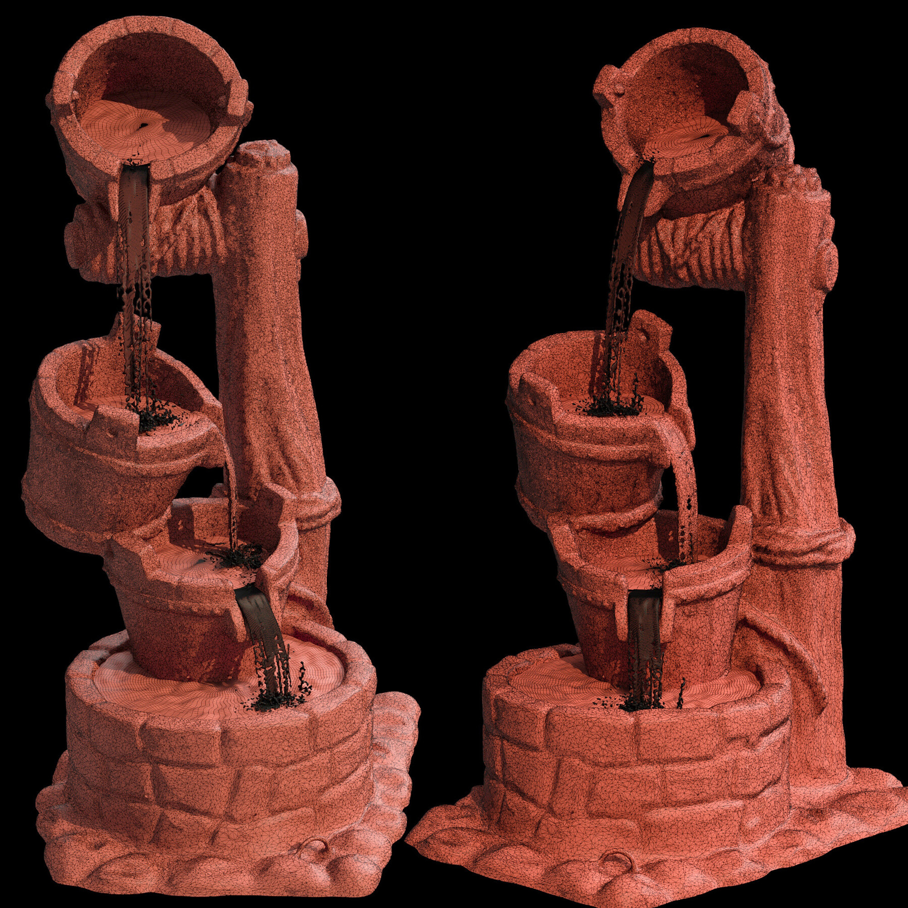 ArtStation Waterfall fountains cascade 17 Game Assets