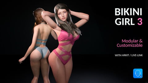 Bikini Girl Kylie [F2] - Rigged Animated Game Character