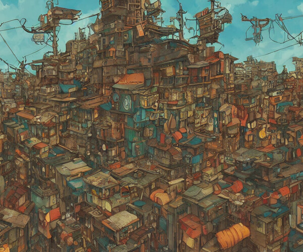 ArtStation - Tekkonkinkreet treasure town 1k illustration collection ...