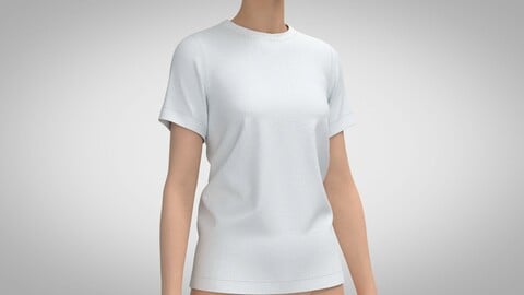 Women T-Shirt, Marvelous Designer, Clo +obj, fbx