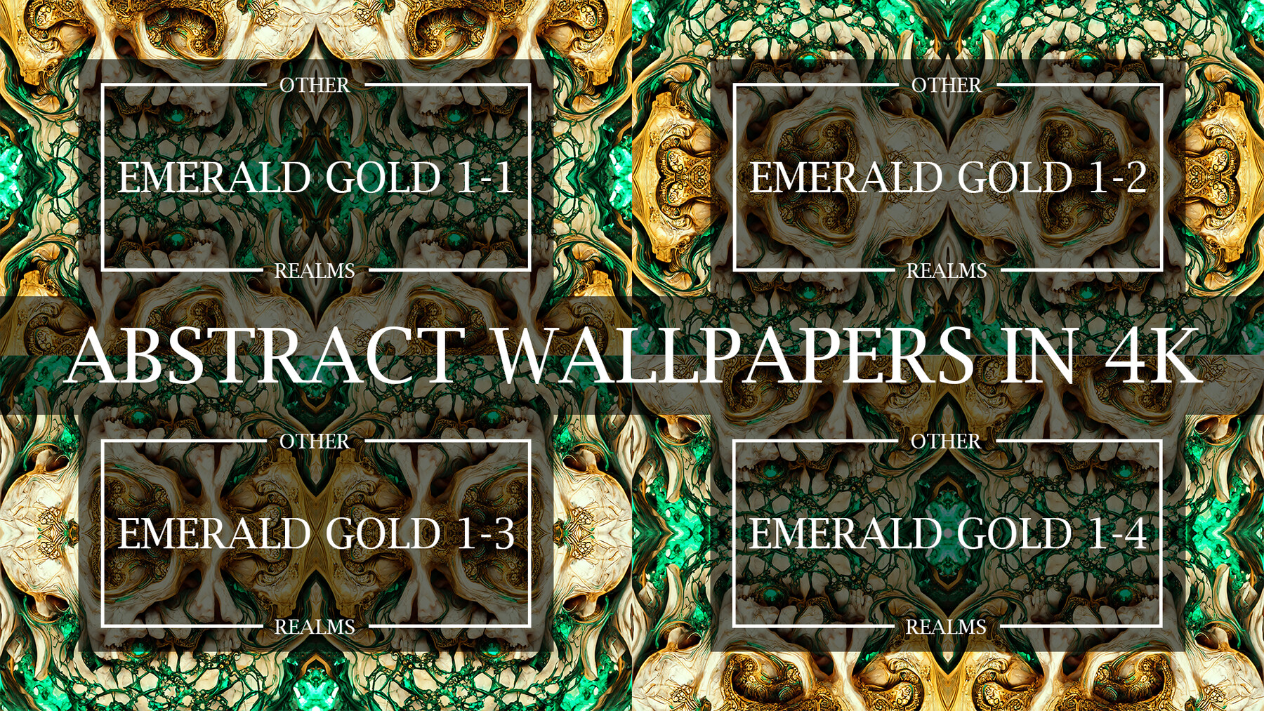 ArtStation - Abstract Wallpaper Pack 03 - 4 Wallpapers in 4K (Emerald