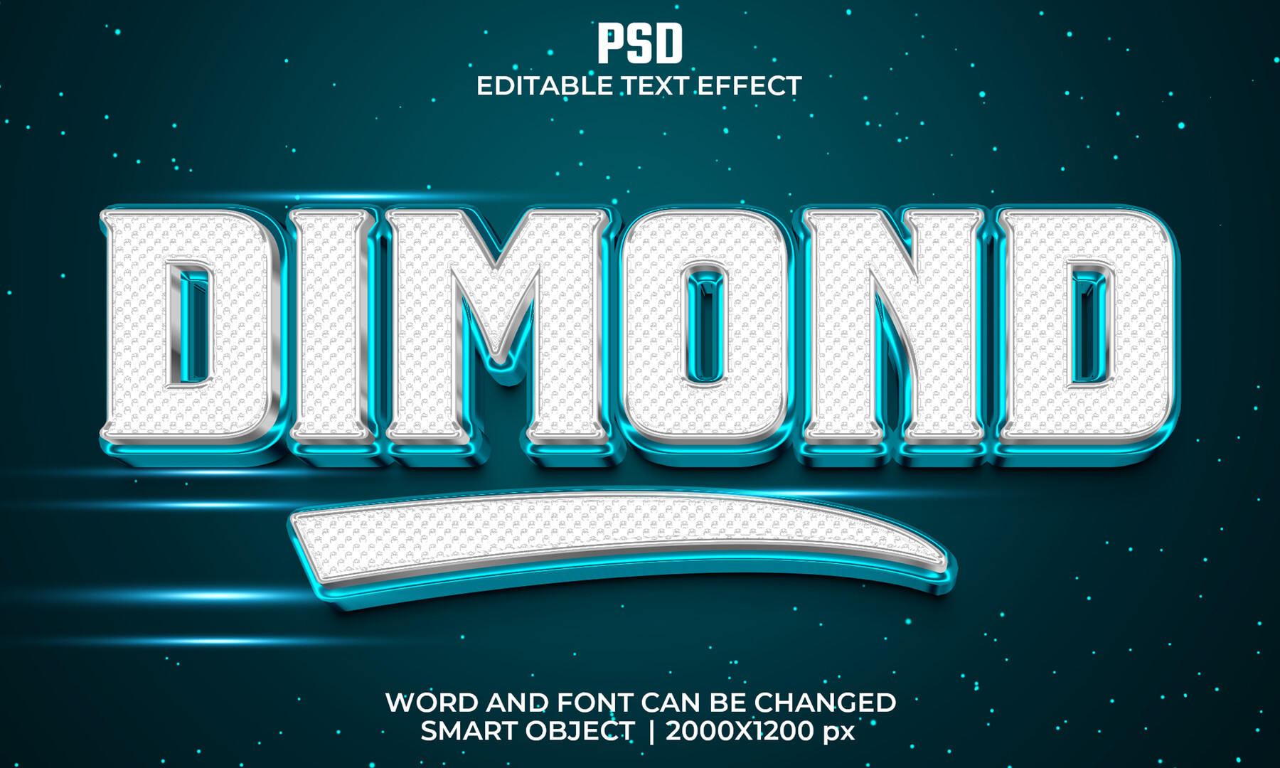 ArtStation - 3D Dimond PSD fully editable text effect. Layer style PSD ...