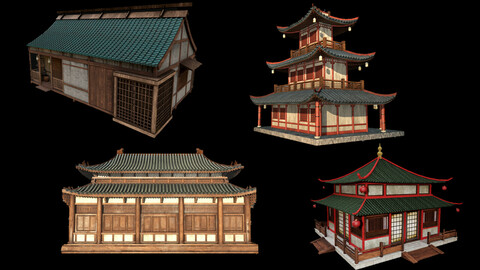 Asian Japanese Traditional Building Collection