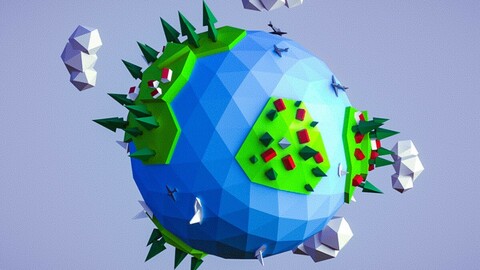 Planet Earth - Low Polygon Model