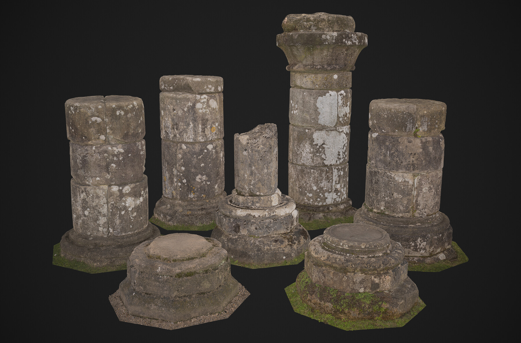ArtStation Stone Pillar Scans Game Ready Game Assets