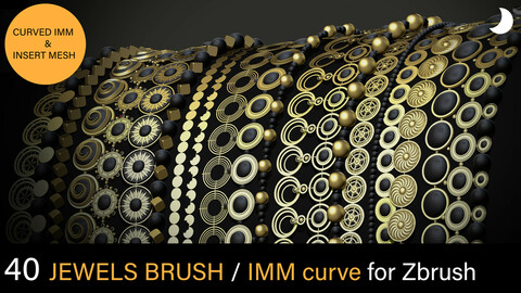 40 Jewels / Ornament Brush - Imm Curve for Zbrush