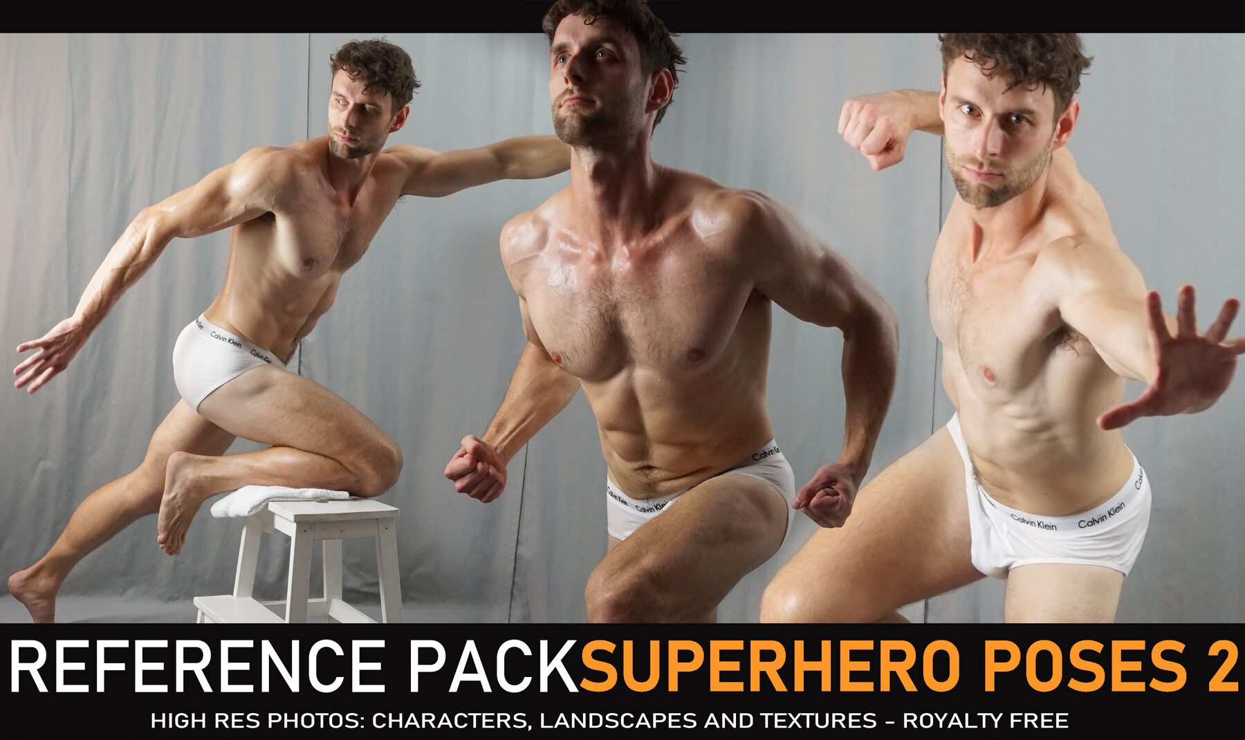 Superhero Pose Reference - Brute superhero crouching | PoseMy.Art