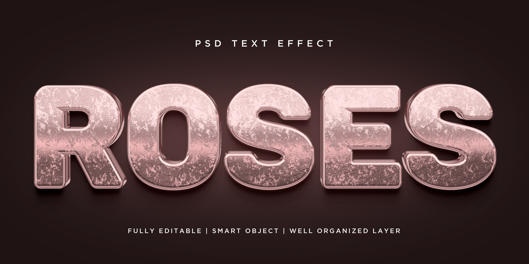 ArtStation - 3D Roses PSD fully editable text effect. Layer style PSD ...