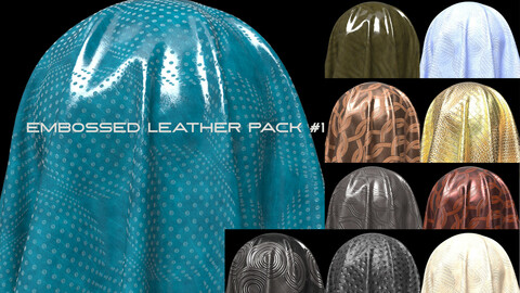 Embossed Leather Materials Pack - SBSAR and Material Maps