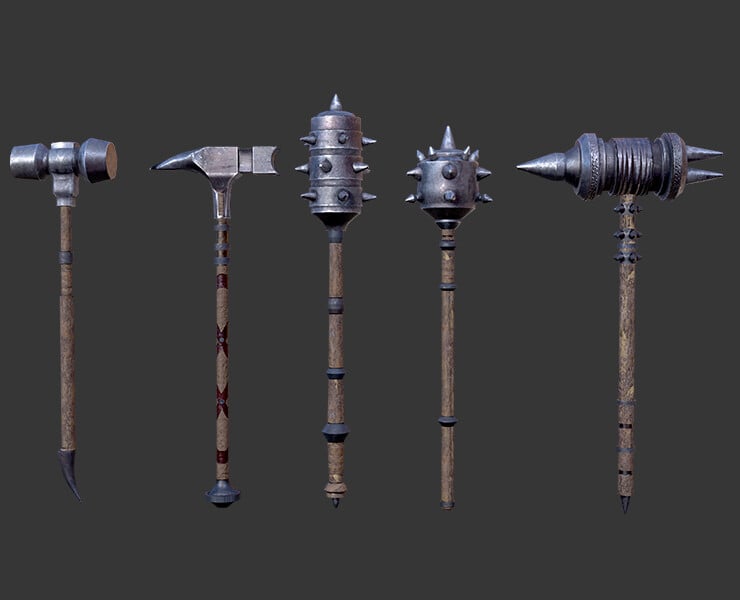 ArtStation - 25 Low Poly Hammer | Game Assets