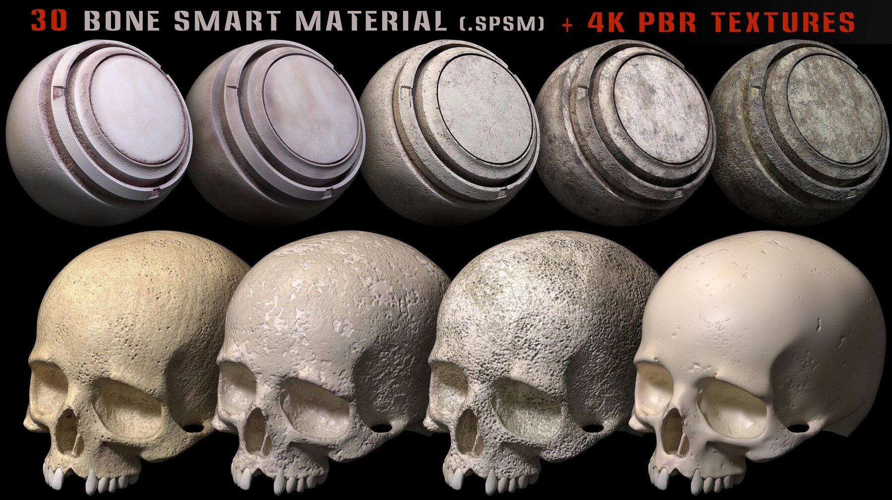 Skulls And Bones Textures in Materials - UE Marketplace