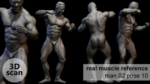 3D scan real muscleanatomy Man02 pose 10