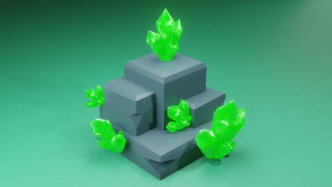 Crystal Rock Low Poly 2