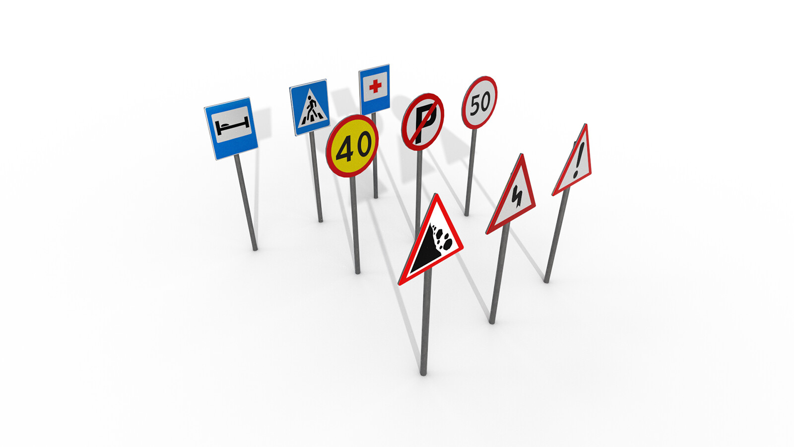 ArtStation - Road signs PBR Road signs PBR low-poly game ready ...