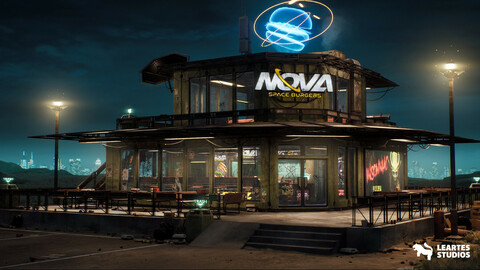 Nova Space Burgers / Cyberpunk Abandoned Restaurant / Bar