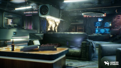 CyberPunk / Sci - Fi Apartment Interior Environment Kitbash