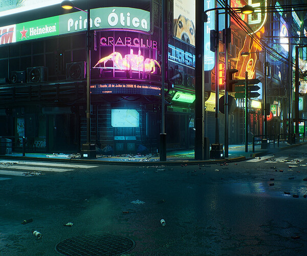 ArtStation - Cyberpunk City / Recife Environment | Game Assets