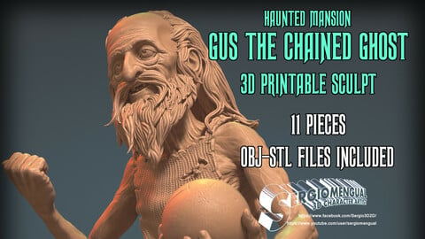 Haunted Mansion Gus The Chained Ghost 3D Printable Sculpt