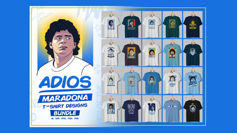 MARADONA T-SHIRT DESIGNS BUNDLE