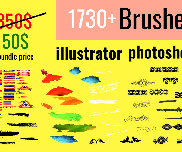 ArtStation - 1730 Brushes Big.Bundle ai-abr | Brushes