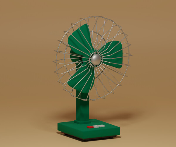 ArtStation - Cartoon Vintage Retro Table Fan 3D model | Resources