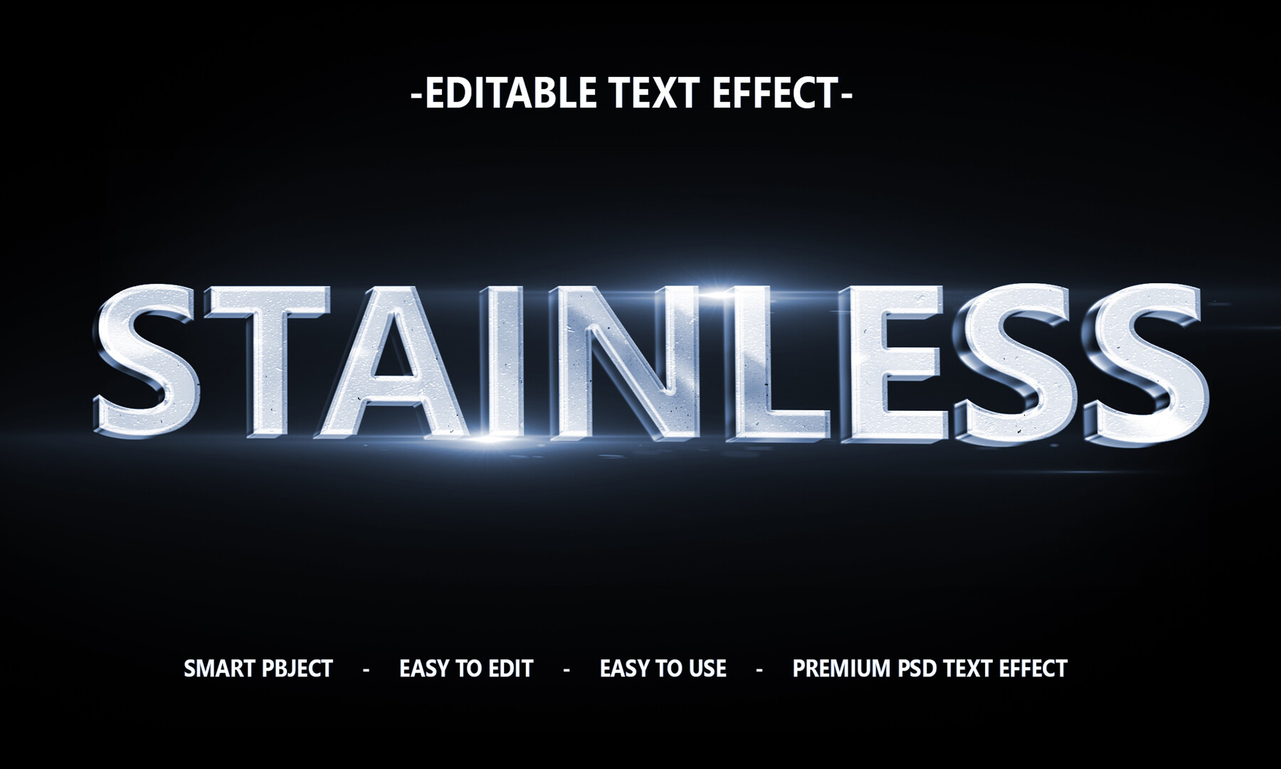 ArtStation - 3D Stainless PSD fully editable text effect. Layer style