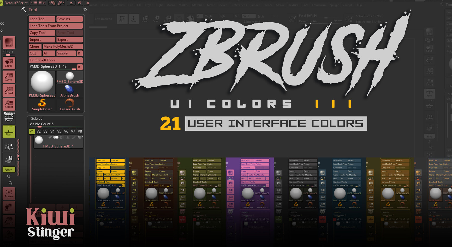 how to change zbrush ui color