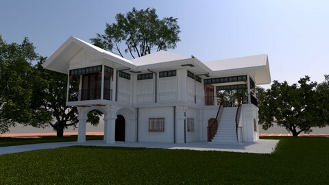 3d Model Sample of Filipino Ancestral House or Bahay na Bato