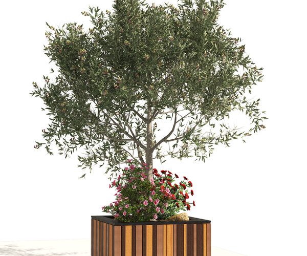 ArtStation - Outdoor tree flower wood pot | Resources