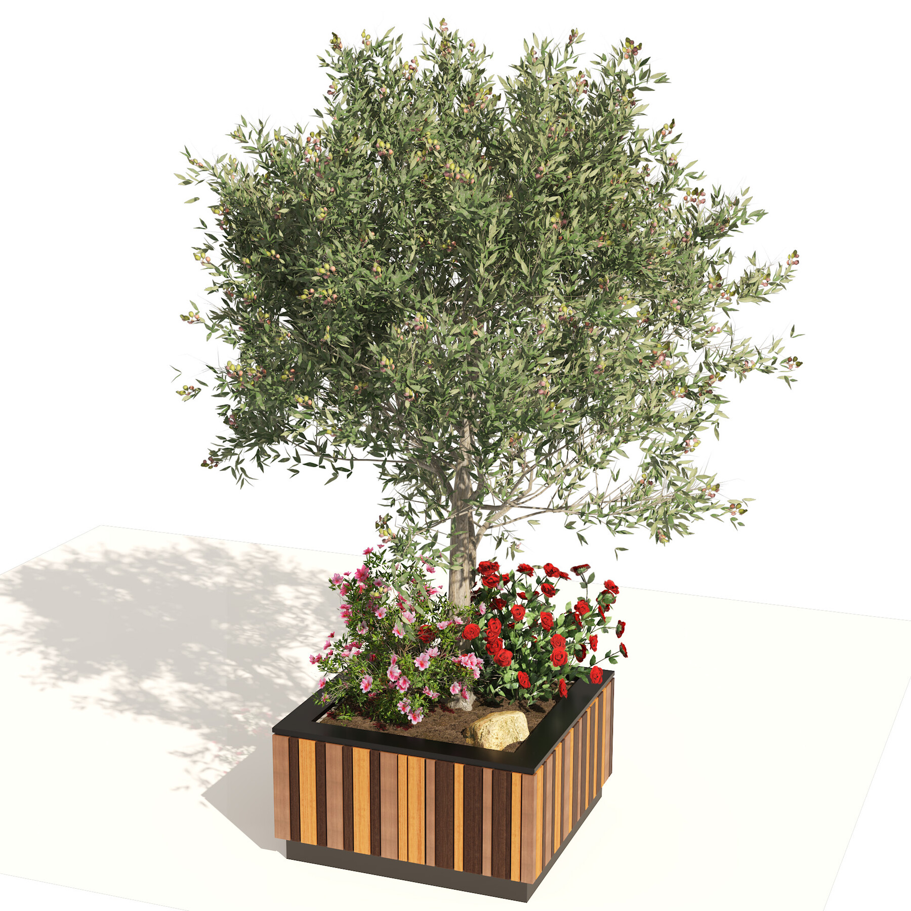 ArtStation Outdoor tree flower wood pot Resources