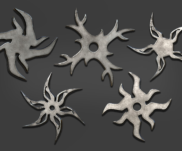 ArtStation - 25 Shuriken Models Lowpoly and Highpoly (with UV) , IMM ...