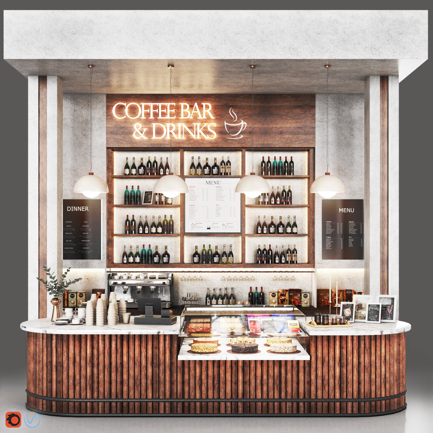 ArtStation Cafe 06 Restaurant bar Resources
